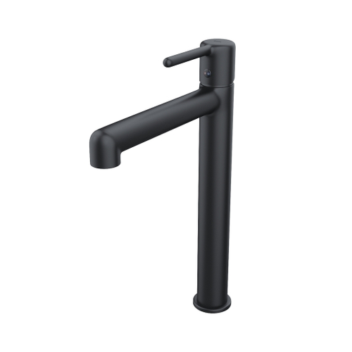 Смеситель для раковины 26к IDDIS AIGBL01i01 "Aiger" высокий, литой, п/гайку ЧЕРНЫЙ матовый