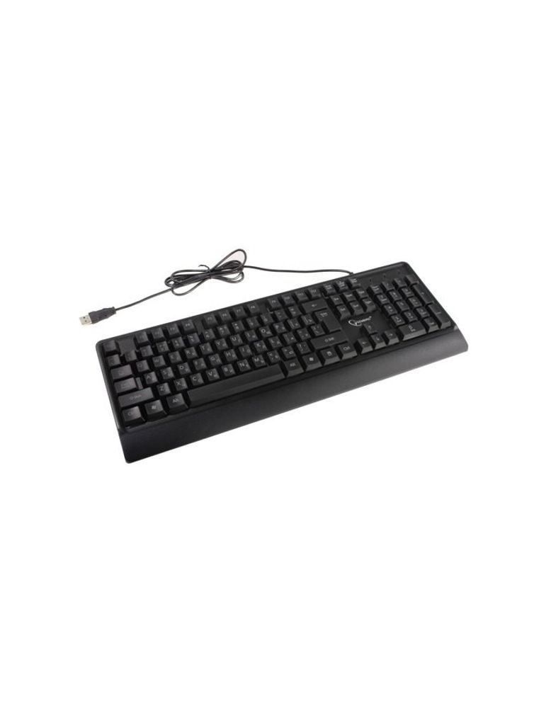 Клавиатура Gembird KB-220L (с подстветкой, USB, черный, 104 клавиши, подсветка Rainbow, кабель 1.5м, водоотталкивающая поверхность)