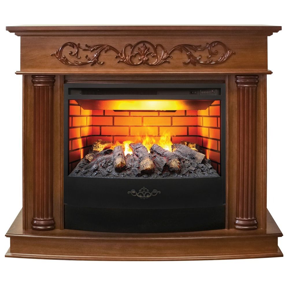 Электрокамин RealFlame Milano NT орех с очагом 3D Firestar 25,5