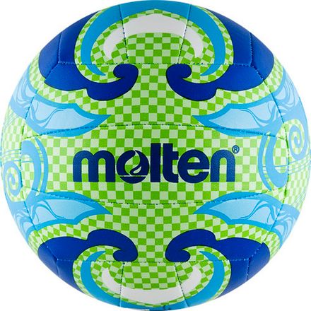 Мяч вол. пляжн. MOLTEN V5B1502-L р.5, 18 панелей, мат. синт.кожа ПВХ, маш.сш, салат-бел-син-голуб
