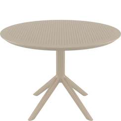 Пластиковый стол Sky Ø105 см, бежевый