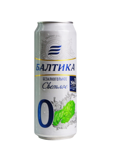 Пиво Балтика Безалкогольное №0 светлое пастеризованное 0.45 л.ж/б
