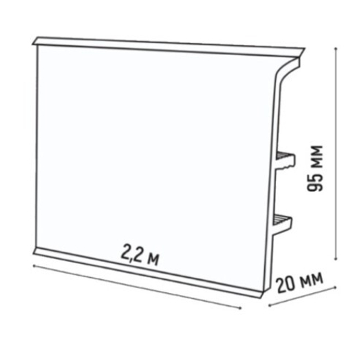 Плинтус ПВХ Smartprofile Aqua20 белый под покраску 95х20х2200 мм