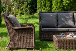 "Гляссе" лаунж-зона из искусственного ротанга, цвет коричневый