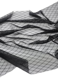 Сетка эластичная, ромб, черный 170 (мерный лоскут )