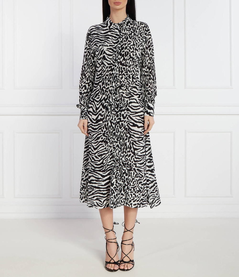 Платье с ремешком animal print Karl Lagerfeld - черный(240W1300)