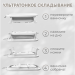 Ванна детская Bubago Amaro со сливом, термометром, матрасиком, ковшиком серый