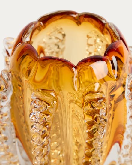 Оранжевая стеклянная ваза Nicora, 23 см