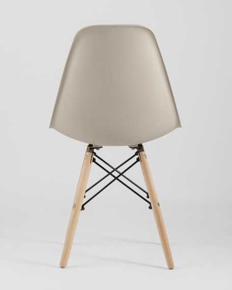 Eames Style DSW бежевый пластик, стальной каркас, натуральный массив бука