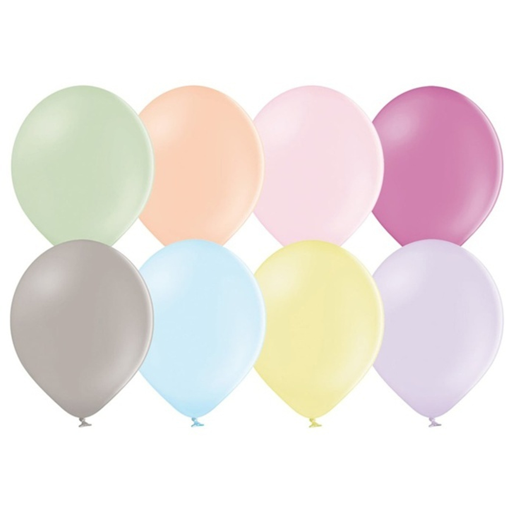 Воздушные шары Belbal, макарунс ассорти 8 цветов, 50 шт. размер 14" #1101-0531