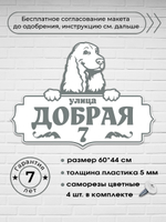 Адресная табличка со спаниелем, 60х44 см.