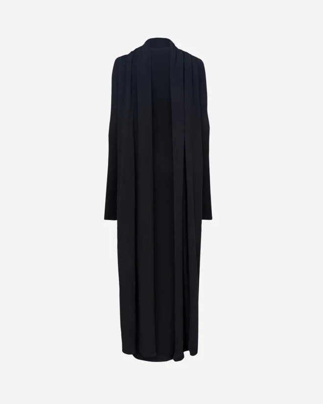 Вязаное платье макси с шарфом-шлейфом