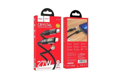 Кабель Hoco U116 Discovery Edition (Type-C) на (Lightning) 120см тканевая оплётка (черный)