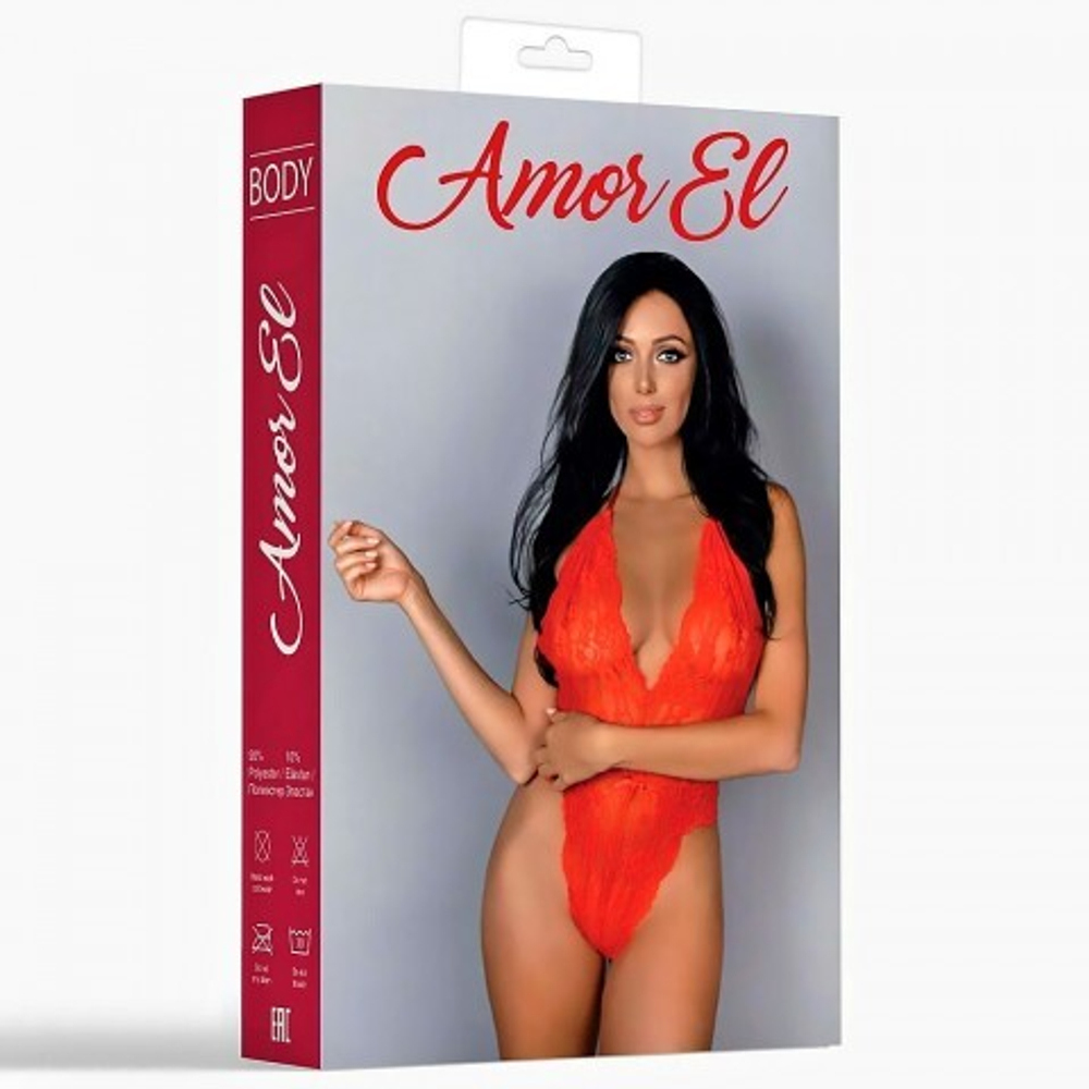 Боди эротический кружевной Amor El Felisa, красный L/XL