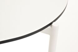 "Диего" журнальный стол из HPL 120х60 H40, каркас белый муар, цвет "молочный"