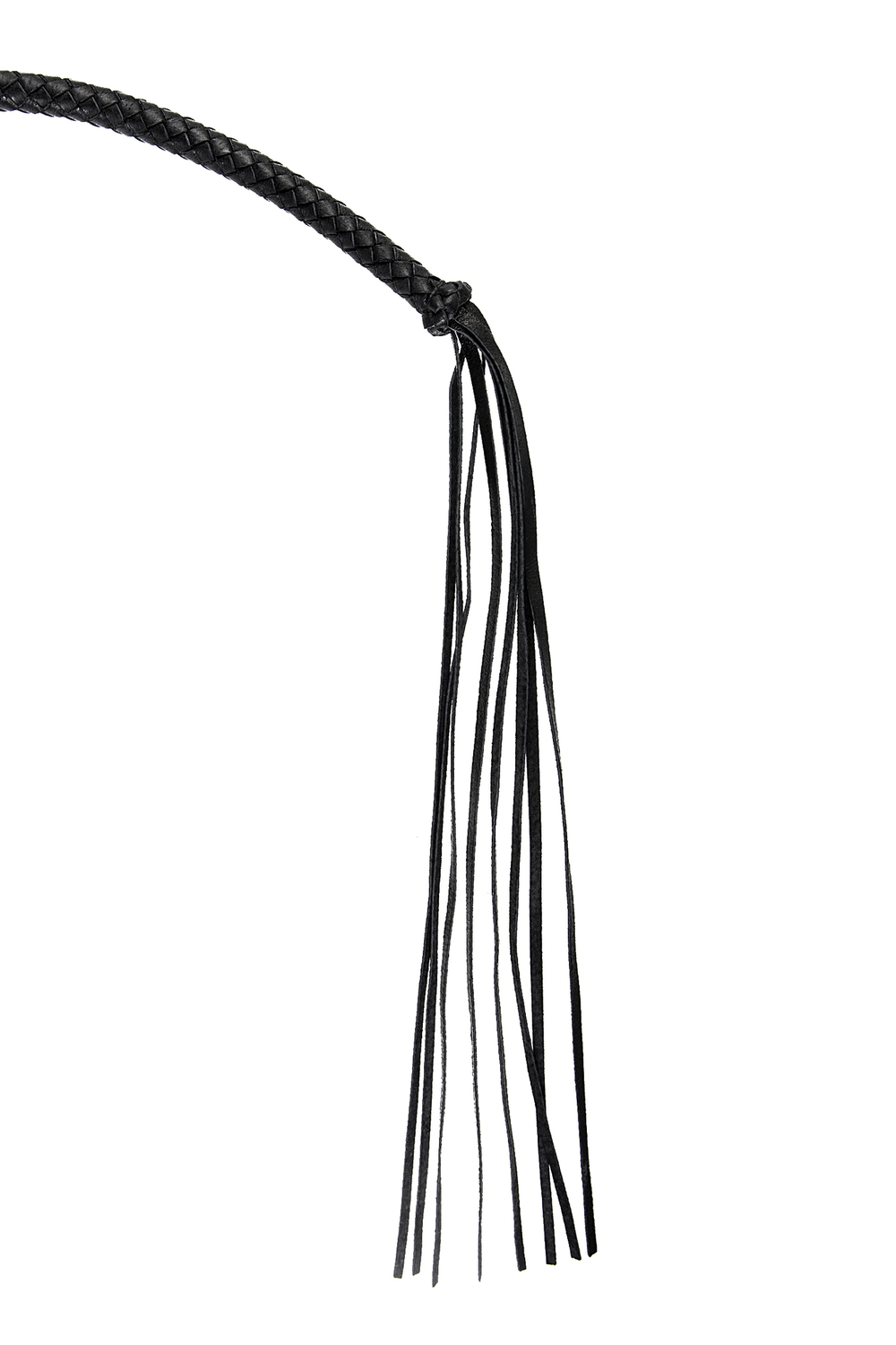 Кнут плетеный Pecado BDSM из натуральной кожи черный 75 см