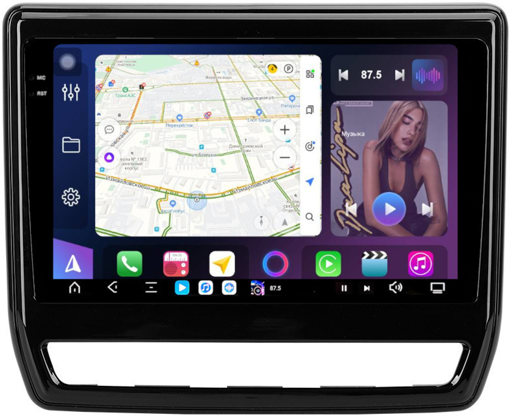 Магнитола для Mitsubishi ASX 2020+ (ШГУ 8", рамка тип 2) - FarCar GX9-7264R9 монитор 9.5" 2K QLED на Android 14, TS20, 6+128Гб, CarPlay, 4G SIM-слот