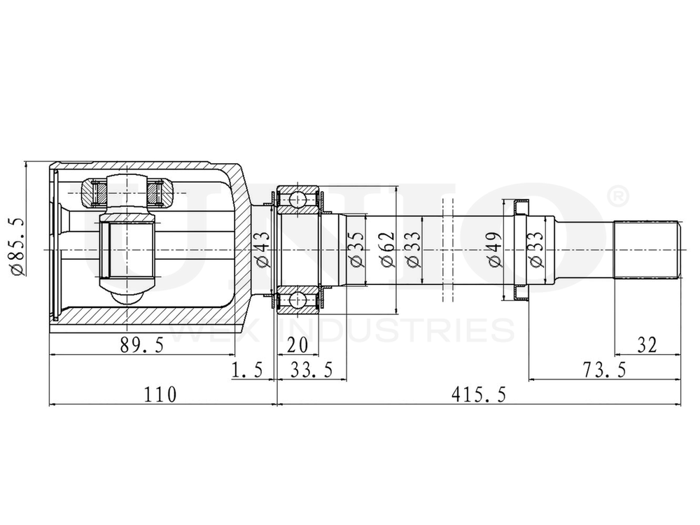 ШРУС внутренний правый UNIO CVJ-30174