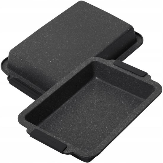 Форма для запекания 40,5х27х6 см. Kamille KM-6036A из углеродистой стали с силиконовыми ручками