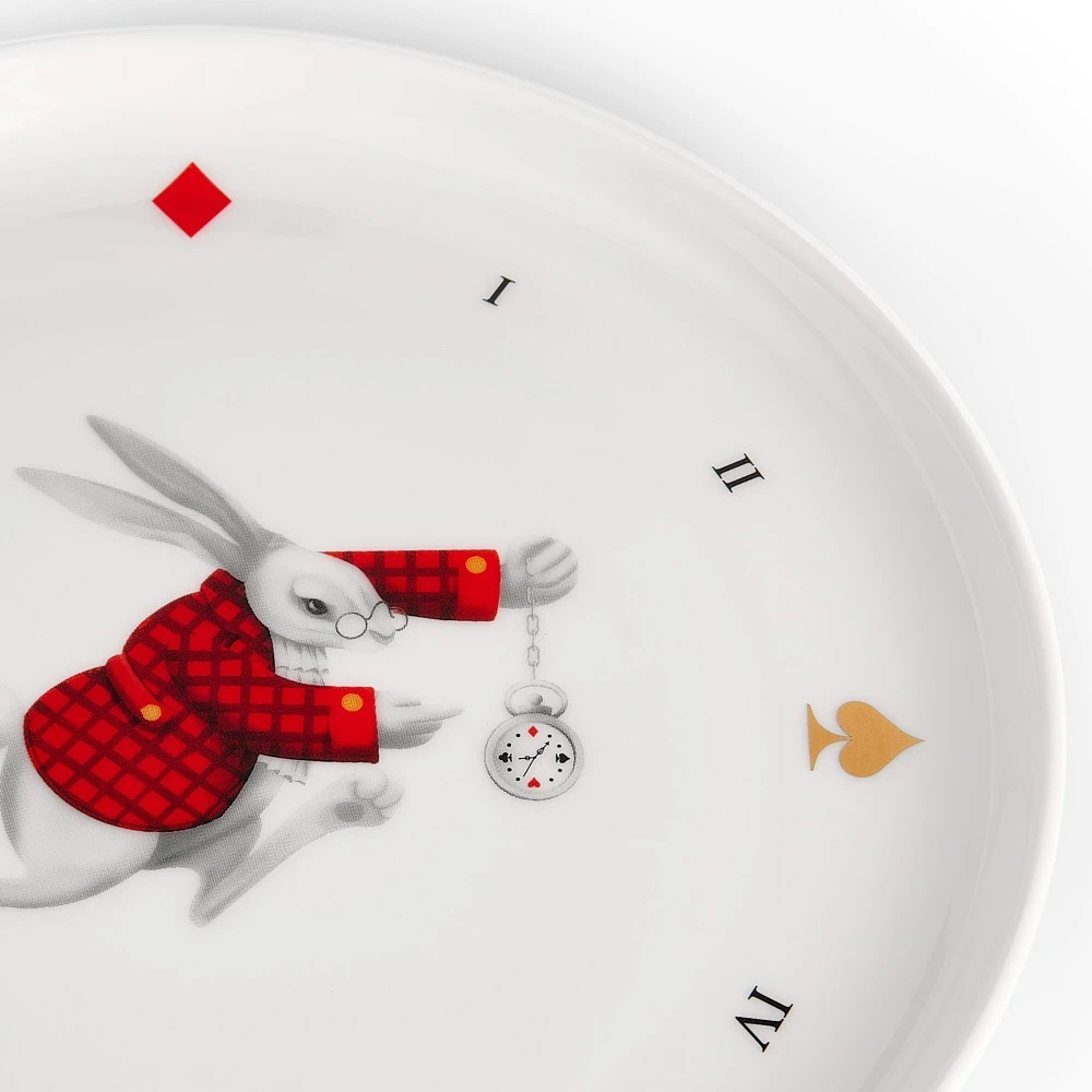 Блюдо десертное Farforite «Бегущий кролик / В стране чудес» 20 см без подарочной упаковки