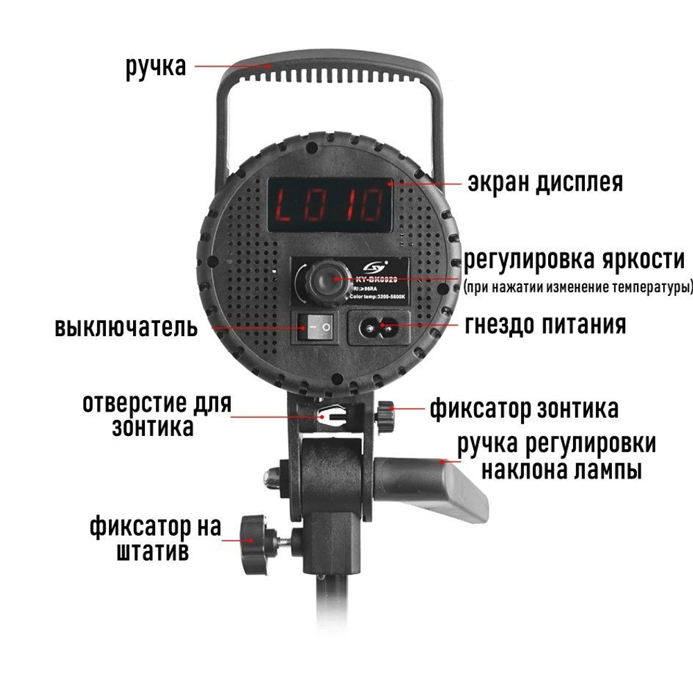 Осветитель светодиодный для фотостудии 400 Вт, постоянный свет 3200-5600К, 20000 Люмен