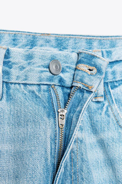 ZARA ДЖИНСЫ-БАНАНЫ TRF С ВЫСОКОЙ ПОСАДКОЙ, ГОЛУБОЙ