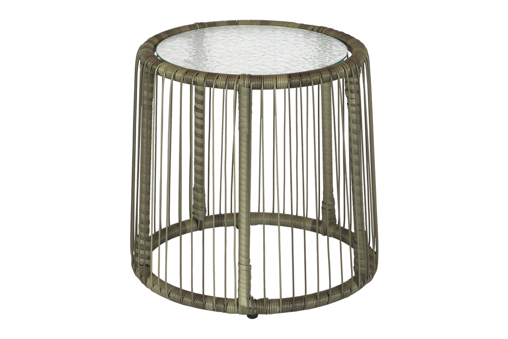 Набор мебели Конер арт.GS073 серый, 1 уп.(2 стула+стол, каркас черный, ротанг серый) "Garden story"