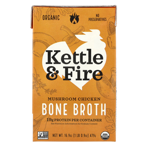 Kettle & Fire, Bone Broth, курица с грибами, 479 г (16,9 унции)