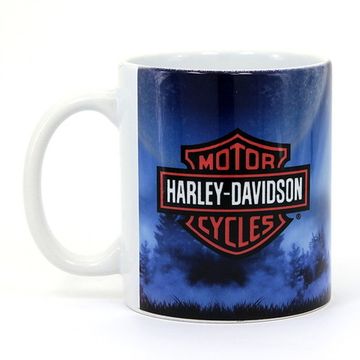 Кружка Harley Davidson ( лого / волк воющий на Луну )