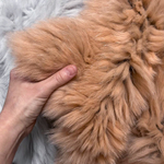 Вязаный плед из натурального меха песца 200*150 см (бежевый с "пепельными" кончиками)