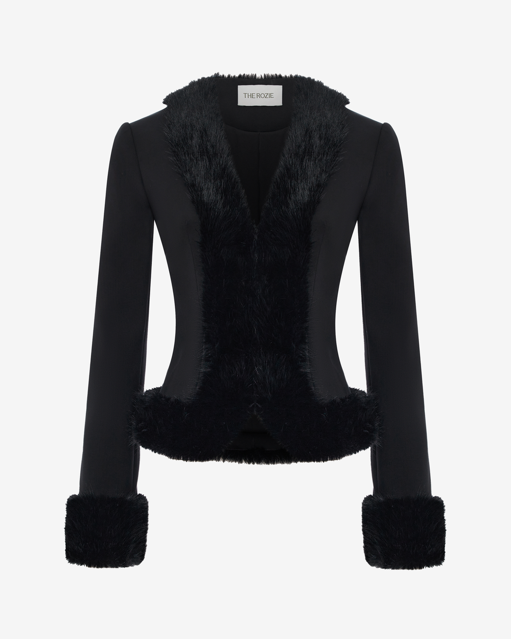 Жакет из костюмной ткани с мехом