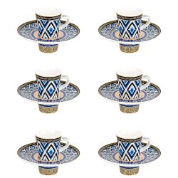 Набор кофейный 12пр. "Golden Blue" (6 персон) v=90мл. (фарфор) (подарочная упаковка)
