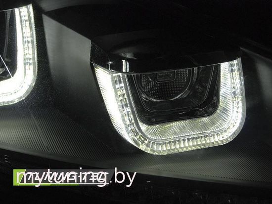 Передние фары U-Type для Volkswagen Golf VI (08-12) динамические черные