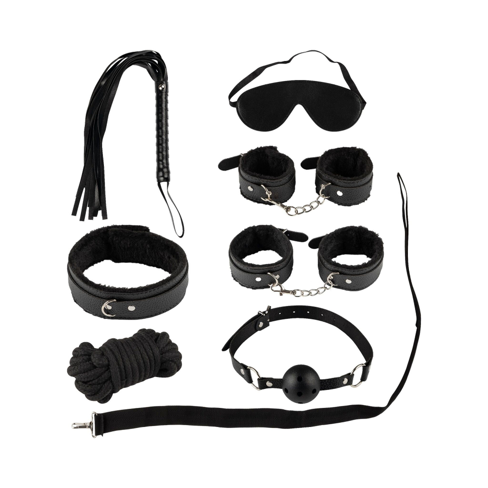 Набор из 7 черных БДСМ-девайсов (Цвет: черный)