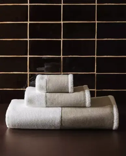 ZARA HOME БАННОЕ ПОЛОТЕНЦЕ ИЗ СМЕСИ ХЛОПКА И ЛЬНА, СВЕТЛО-БЕЖЕВЫЙ