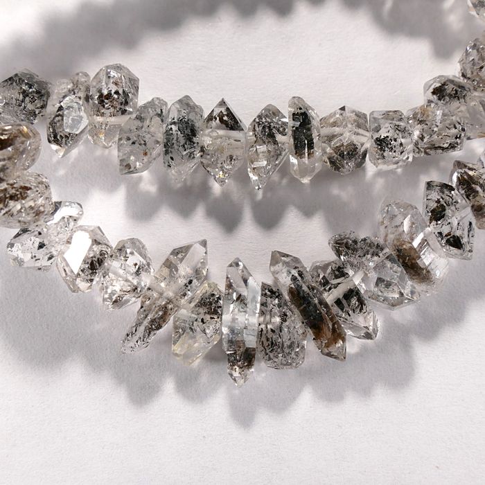 Бусина из кварца Херкимерский алмаз, фигурная, 4x8 - 5x10 мм (природная форма)