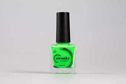 Лак для стемпинга Swanky Stamping №015, неоново-зеленый, 10 мл.