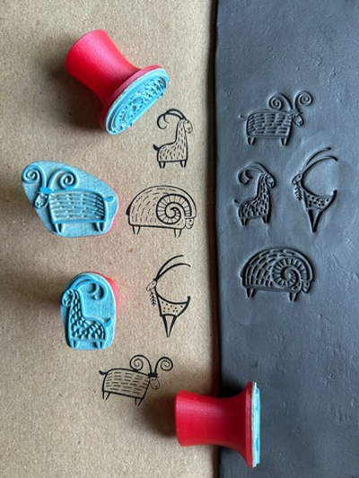 Набор штампов " Козы-бараны"