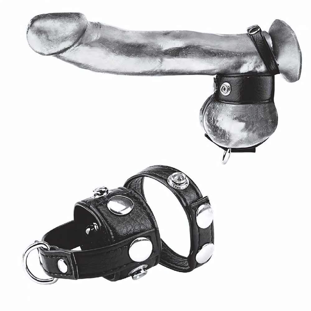 Утяжка для мошонки и пениса Cock Ring With 1 Ball Stretcher And Optional Weight Ring (Цвет: черный)