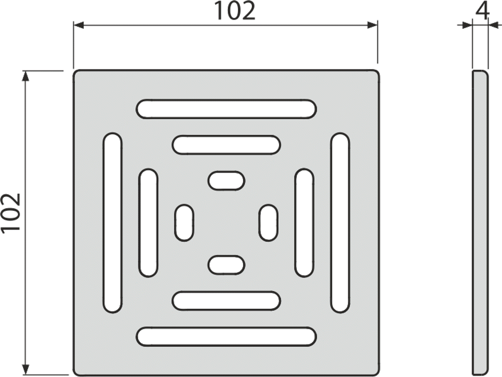 Решетка для сливных трапов AlcaPlast MPV012 102?102 мм, нержавеющая сталь