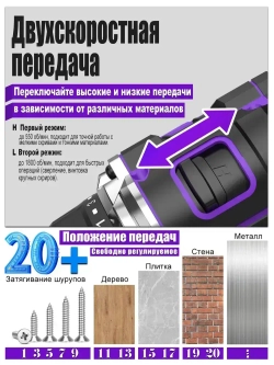 Шуруповерт бесщеточный,16.8В,65Нм,2АКБ,2.0Ач,шуруповерт аккумуляторный бесщеточный