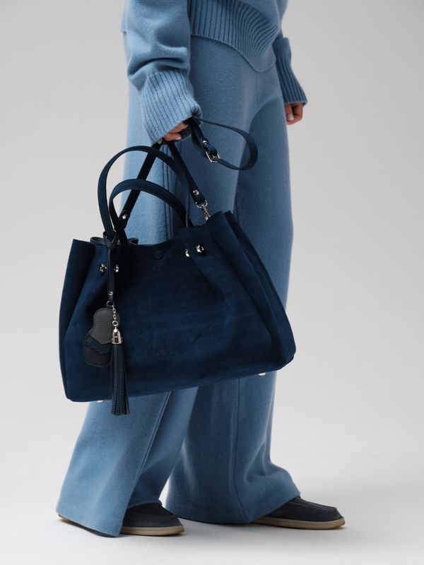 Замшевая сумка с матрешкой Vasilisa DBR 31210 синяя глубина