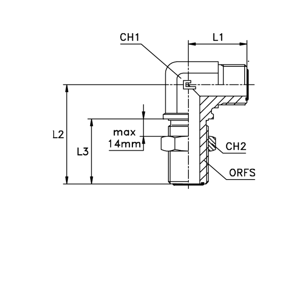 Соединение PD90 D10 ORFS 11/16
