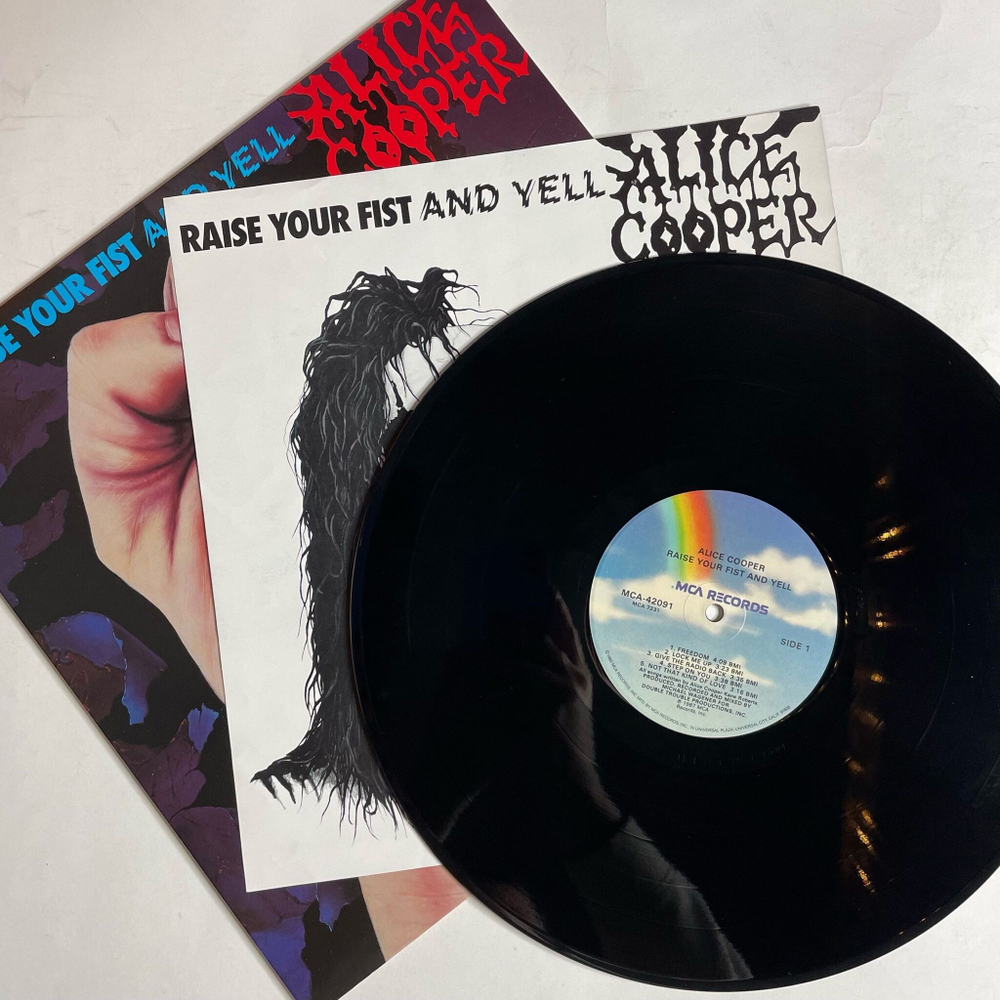Винтажная виниловая пластинка LP Alice Cooper Raise Your Fist And Yell (USA 1987)