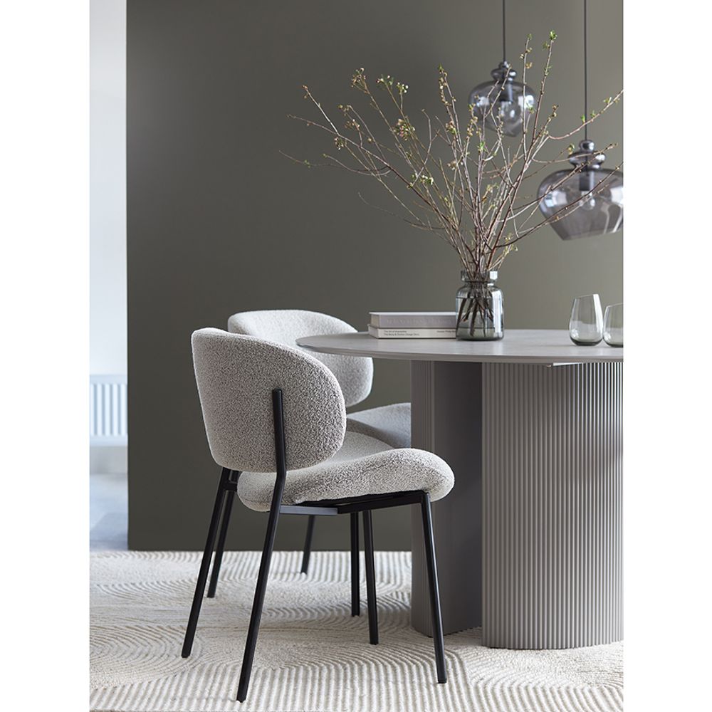 Стул Embrace, букле, светло-серый