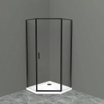 Душевой уголок BelBagno UNO-195-P-1-100-C-NERO 100х100 стекло прозрачное/профиль черный