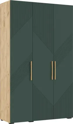 Шкаф 3-х ств., "Ирис" (браш мени грин/дуб крафт) МФ Миф