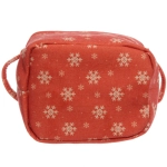 Коробка для хранения «ИДЕЯДОМА», принт снежинки, цвет красный, 20,5*14*17см, (лейбл Селфи)