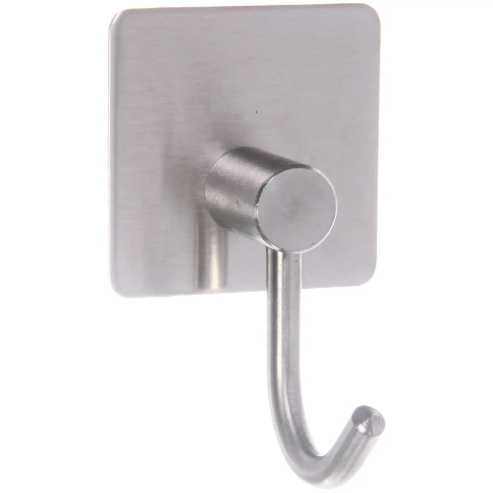 Крючок из нержавеющей стали на липкой основе 3М «БАСТОФ», форма квадрат, нагрузка до 5кг/4,5*8,5см