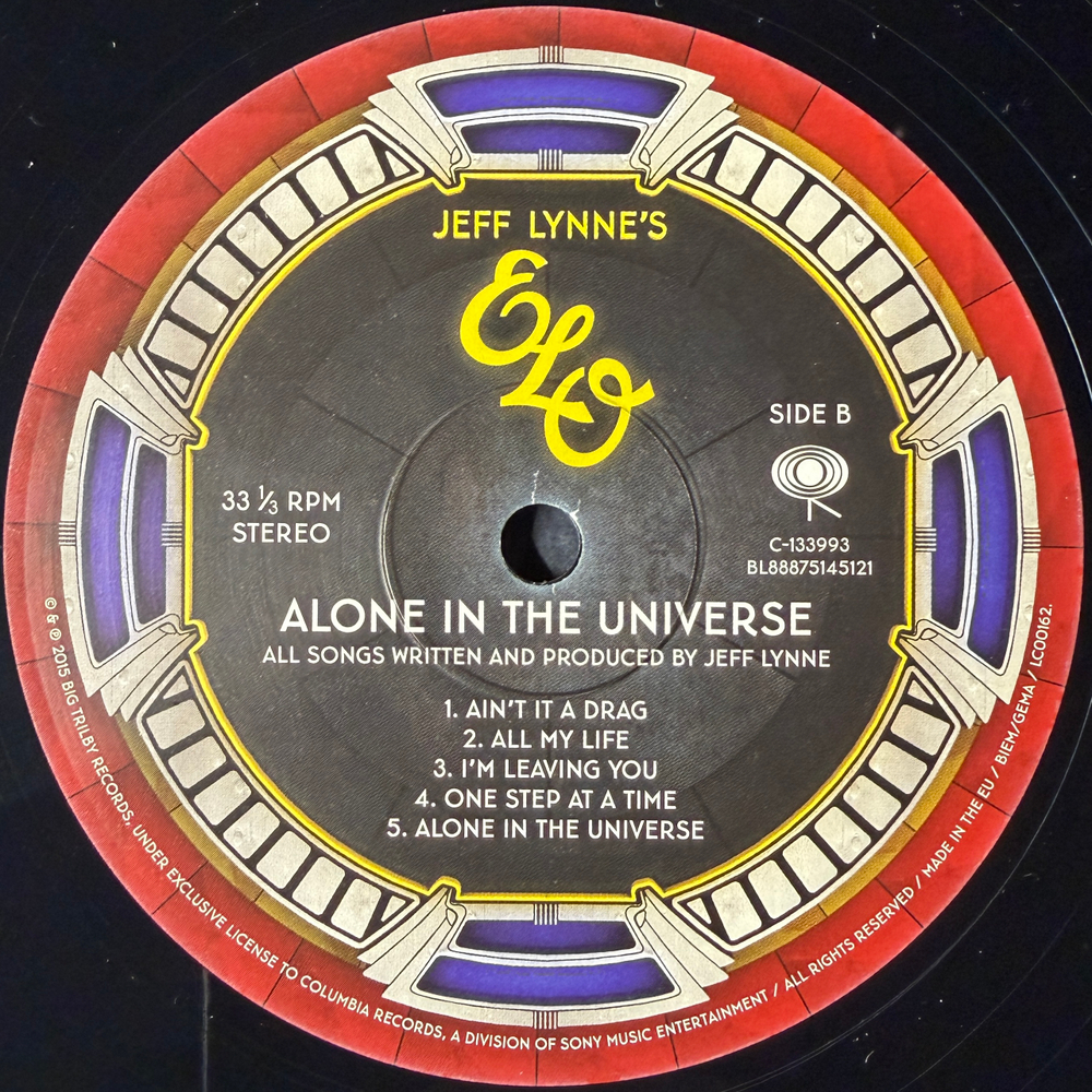 Jeff Lynne's ELO ‎– Alone In The Universe (Европа 2015г.)